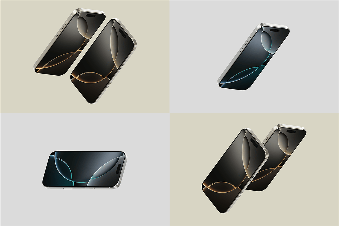 20款app ui设计作品提案多配色苹果iPhone 16 Pro展示ps样机效果图模板 iPhone 16 Pro Mockup 样机素材 第2张-素材湾丨精选海外优质设计素材资源 20款app ui设计作品提案多配色苹果iPhone 16 Pro展示ps样机效果图模板 iPhone 16 Pro Mockup 样机素材 sucaiwan.com