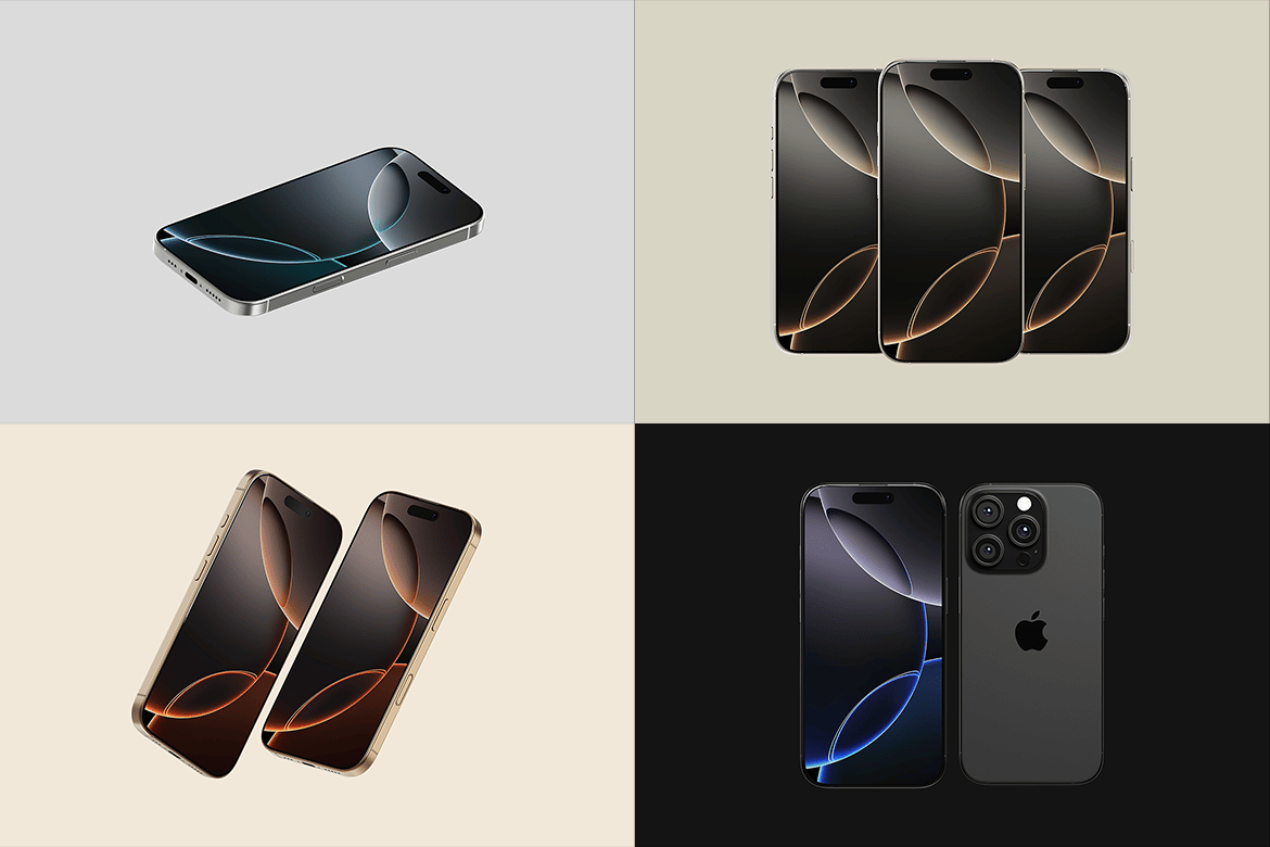 20款app ui设计作品提案多配色苹果iPhone 16 Pro展示ps样机效果图模板 iPhone 16 Pro Mockup 样机素材 第7张-素材湾丨精选海外优质设计素材资源 20款app ui设计作品提案多配色苹果iPhone 16 Pro展示ps样机效果图模板 iPhone 16 Pro Mockup 样机素材 sucaiwan.com