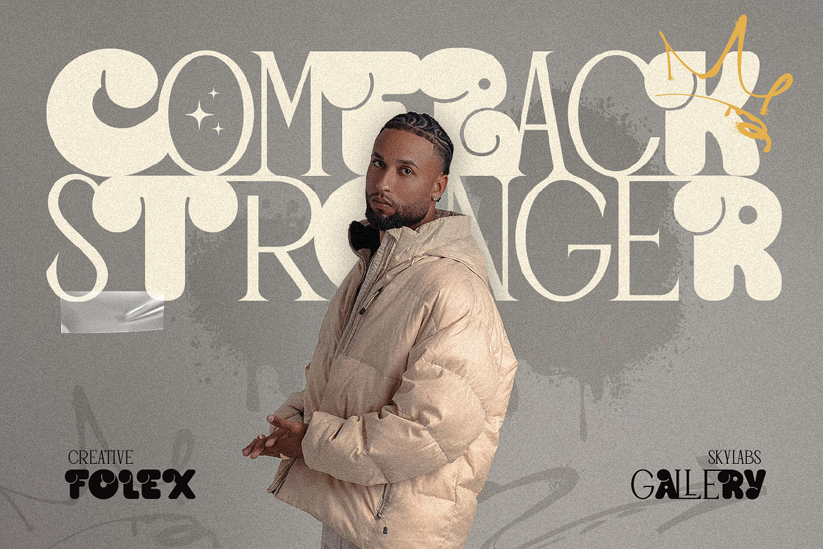 英文字体：独特现代都市美学俏皮气泡结构衬线排版线条混合字体 Tribel - Unique Hybrid Typeface , sucaiwan.com