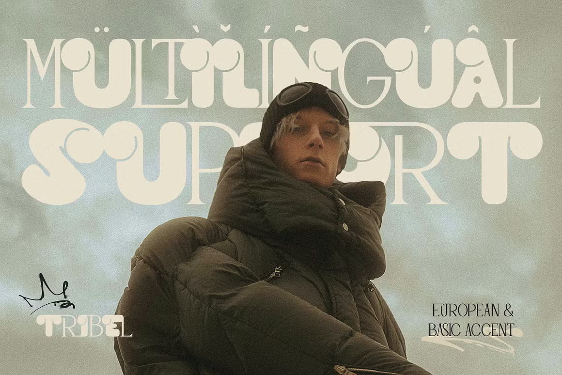 英文字体：独特现代都市美学俏皮气泡结构衬线排版线条混合字体 Tribel - Unique Hybrid Typeface , sucaiwan.com