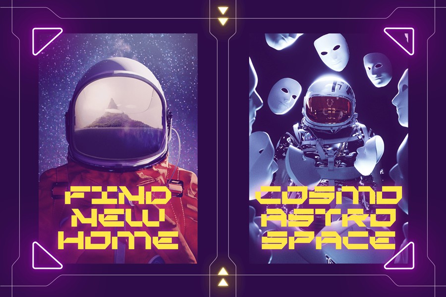 现代未来派品牌徽标网站游戏设计装饰英文字体安装包 Cyber Grid Cyber Crypto Font 设计素材 第8张-素材湾丨精选海外优质设计素材资源 现代未来派品牌徽标网站游戏设计装饰英文字体安装包 Cyber Grid Cyber Crypto Font 设计素材 sucaiwan.com