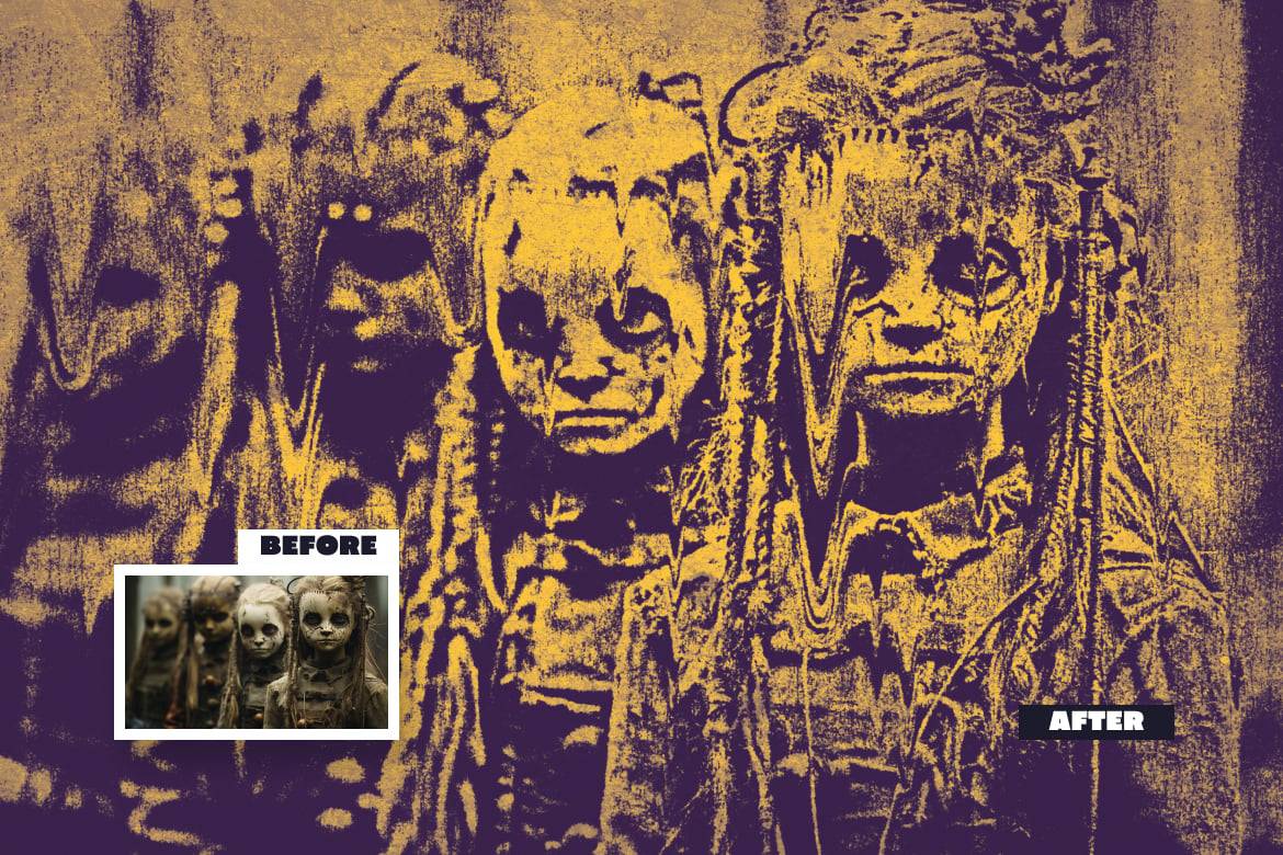 复古恐怖片粗糙riso印刷照片效果PS特效滤镜样机 Horror Film Photo Effect 插件预设 第4张-素材湾丨精选海外优质设计素材资源 复古恐怖片粗糙riso印刷照片效果PS特效滤镜样机 Horror Film Photo Effect 插件预设 sucaiwan.com