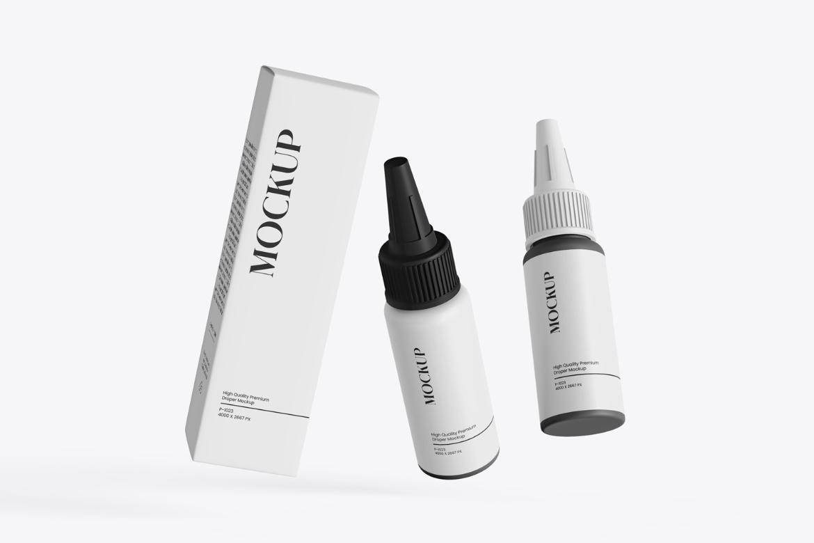 13款简约药物化妆品滴管瓶挤压瓶包装盒设计PS展示贴图效果图样机模板 Nozzle Applicator Bottle Mockup with Box 1oz 样机素材 第8张-素材湾丨精选海外优质设计素材资源 13款简约药物化妆品滴管瓶挤压瓶包装盒设计PS展示贴图效果图样机模板 Nozzle Applicator Bottle Mockup with Box 1oz 样机素材 sucaiwan.com