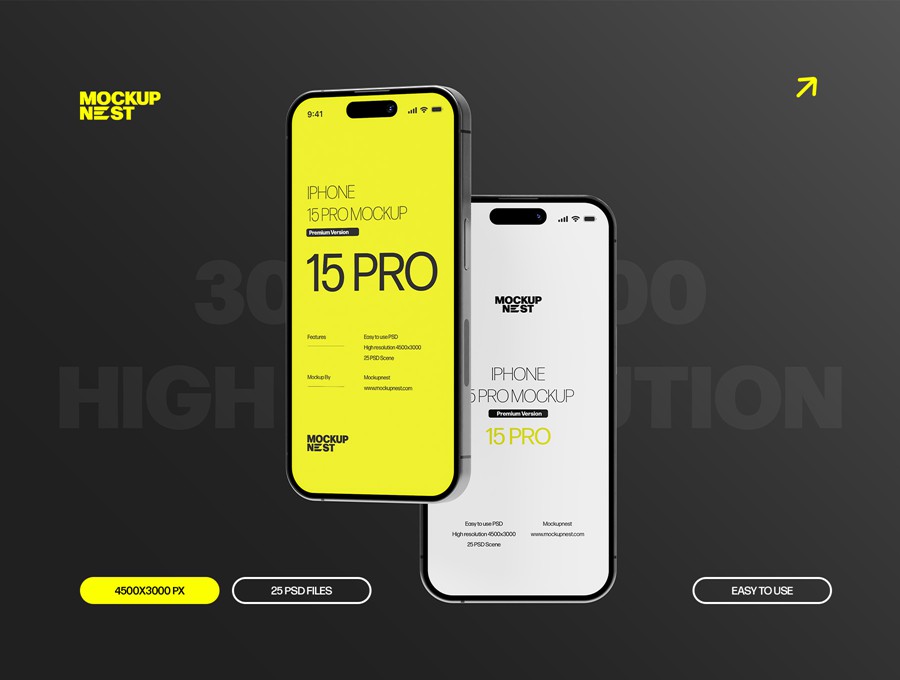 25款时尚简约app ui界面设计苹果iPhone15 Pro展示效果图Ps贴图样机模板 iPhone 15 Pro Mockup Set 样机素材 第4张-素材湾丨精选海外优质设计素材资源 25款时尚简约app ui界面设计苹果iPhone15 Pro展示效果图Ps贴图样机模板 iPhone 15 Pro Mockup Set 样机素材 sucaiwan.com