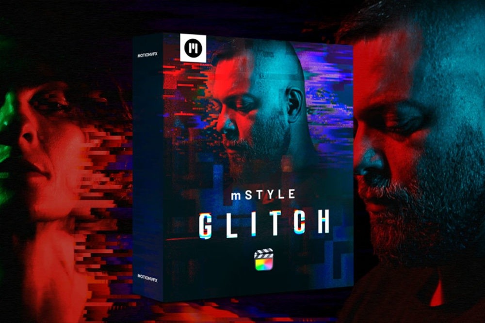 Fcpx插件 30组未来科幻赛博朋克科技感故障毛刺色差扭曲数据抖动标题动画叠加转场过渡特效 MotionVFX – mStyle Glitch , sucaiwan.com