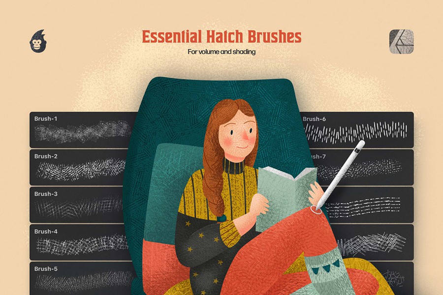 10款中国风艺术绘画手绘素描暗部阴影线条画笔插图插画Affinity Designer笔刷素材 Hatch Master Brushes for Affinity Designer 笔刷资源 第8张-素材湾丨精选海外优质设计素材资源 10款中国风艺术绘画手绘素描暗部阴影线条画笔插图插画Affinity Designer笔刷素材 Hatch Master Brushes for Affinity Designer 笔刷资源 sucaiwan.com