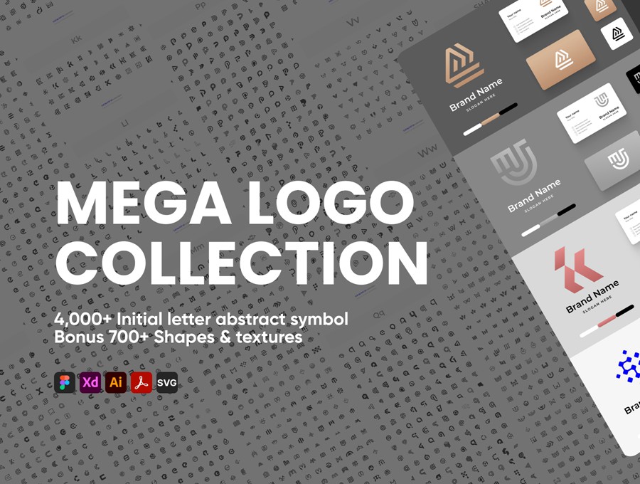 4000+款创意字母抽象符号几何图形LOGO图标设计AI/Figma/XD矢量素材 Mega Logo Collection 图标素材 第1张-素材湾丨精选海外优质设计素材资源 4000+款创意字母抽象符号几何图形LOGO图标设计AI/Figma/XD矢量素材 Mega Logo Collection 图标素材 sucaiwan.com