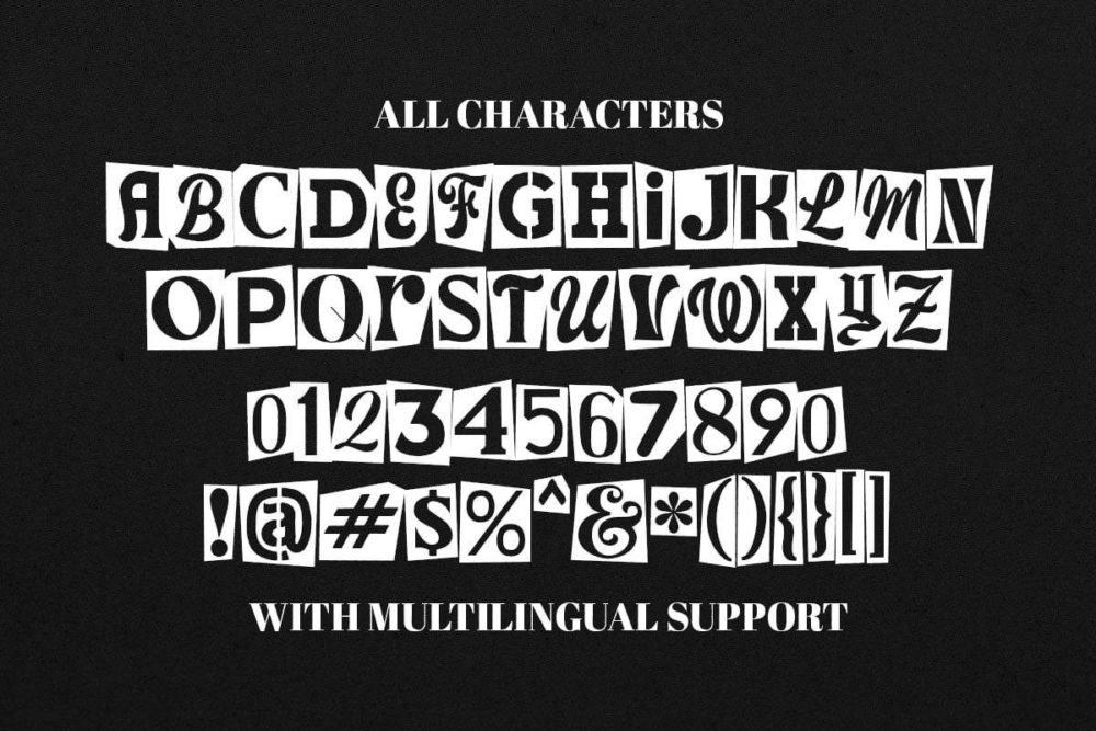 赛博朋克风杂志广告邀请函徽标设计装饰英文字体安装包 Dirty Punk 设计素材 sucaiwan.com