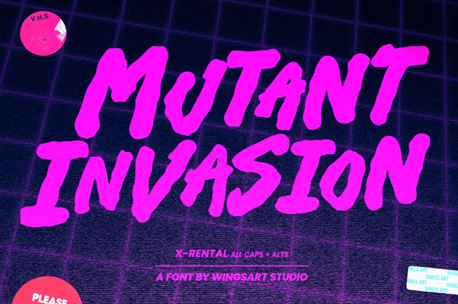 复古恐怖杂志漫画海报徽标设计手写英文字体安装包 X-Rental – 1980s Retro VHS Horror Font 设计素材 第6张-素材湾丨精选海外优质设计素材资源 复古恐怖杂志漫画海报徽标设计手写英文字体安装包 X-Rental – 1980s Retro VHS Horror Font 设计素材 sucaiwan.com