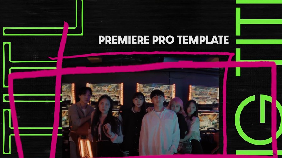 Grunge Stomp Intro 4K时尚手绘涂鸦垃圾摇滚演出视频开场动画PR模板 影视音频 sucaiwan.com