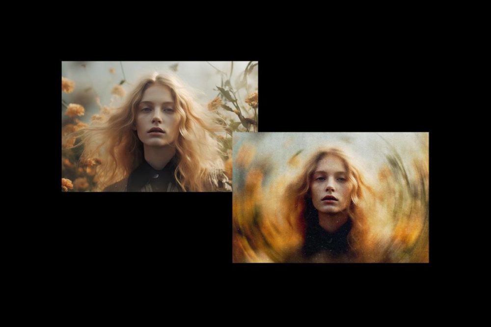 失真模糊旋转半色调照片效果PS特效滤镜样机 Halftone Spinning Blur Photo Effect 插件预设 sucaiwan.com