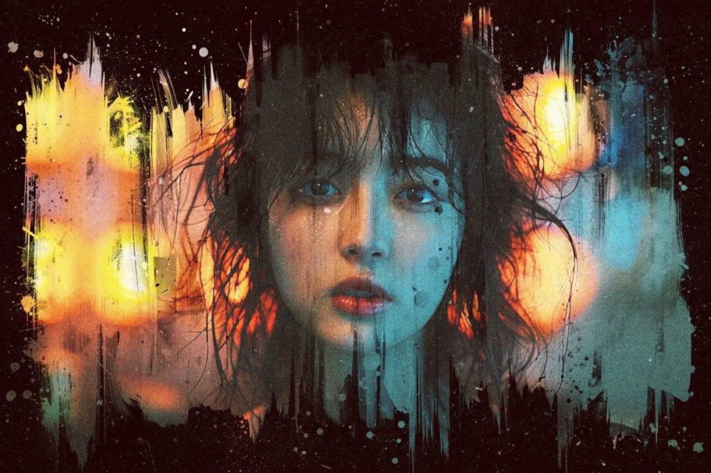 潮流复古丙烯酸绘画笔刷涂抹效果PS特效滤镜样机 Paint Strokes Photo Effect 插件预设 sucaiwan.com