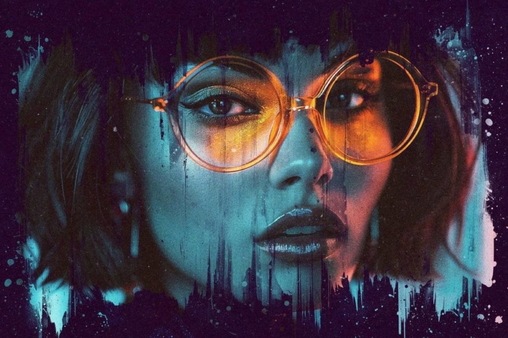 潮流复古丙烯酸绘画笔刷涂抹效果PS特效滤镜样机 Paint Strokes Photo Effect 插件预设 sucaiwan.com