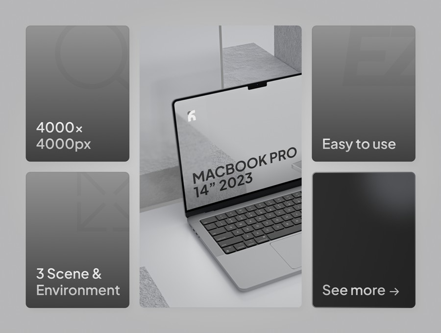 现代工业风网站web ui界面设计苹果MacBook Pro笔记本电脑展示贴图PSD样机 Acea – Macbook Pro Mockups 样机素材 sucaiwan.com