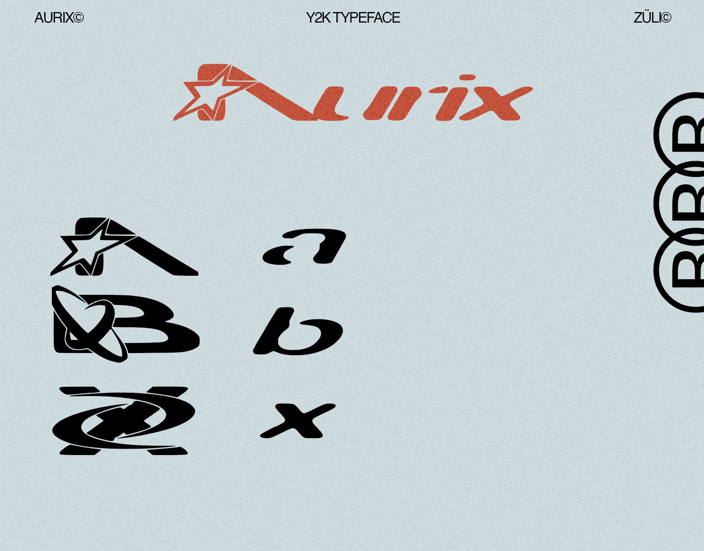 英文字体：复古Y2K艺术科技未来抽象英文标题排版手写装饰性字体 Aürix – Y2k Typeface 设计素材 sucaiwan.com