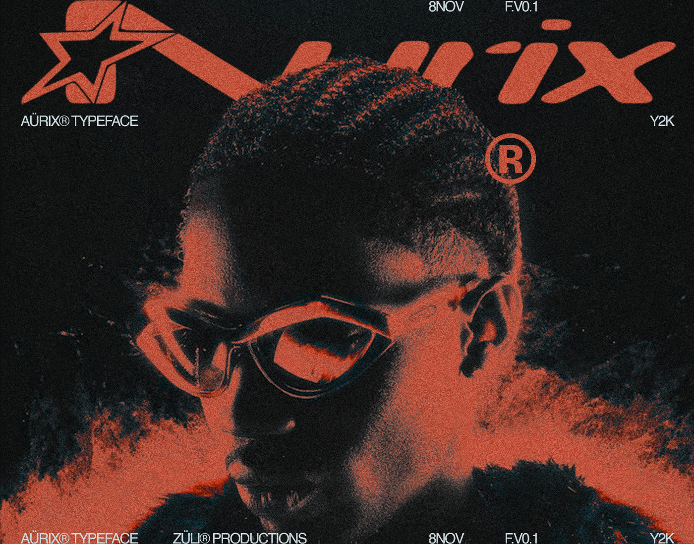 英文字体：复古Y2K艺术科技未来抽象英文标题排版手写装饰性字体 Aürix – Y2k Typeface 设计素材 sucaiwan.com