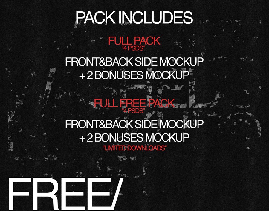 新潮前卫街头电音说唱风假两件圆领长袖套头T恤衫印花图案设计PS贴图样机模板 Realistic Oversize Washed T-Shirt Mockup 4k 样机素材 sucaiwan.com