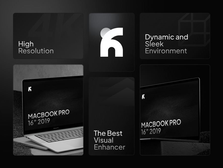 暗黑混凝土背景苹果MacBook Pro 16寸笔记本电脑贴图样机PSD模板素材 Pasiere – Macbook Pro Sand Mockups 样机素材 sucaiwan.com