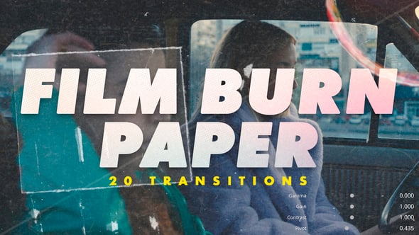 PR模板：复古电影感胶片燃烧漏光塑料纸张混合缩放转场过渡 Film Burn Paper Transitions , sucaiwan.com