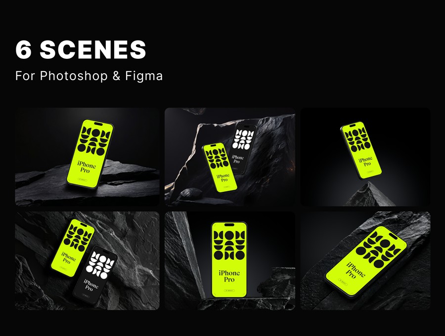 黑化风多角度app设计展示苹果iphone 16 pro手机贴图样机ps/figma模板素材 iPhone 16 Pro Mockups Vol.03 样机素材 第2张-素材湾丨精选海外优质设计素材资源 黑化风多角度app设计展示苹果iphone 16 pro手机贴图样机ps/figma模板素材 iPhone 16 Pro Mockups Vol.03 样机素材 sucaiwan.com