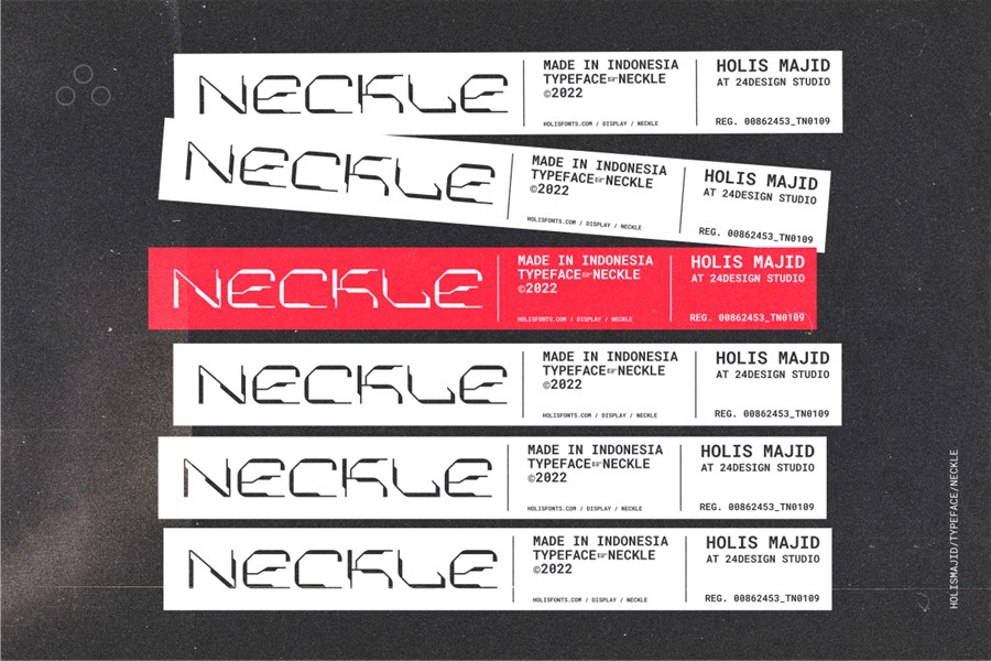 未来科幻人工智能机能机甲先锋硬核科技感PSAI英文字体安装包 Neckle Typeface Tech 设计素材 sucaiwan.com