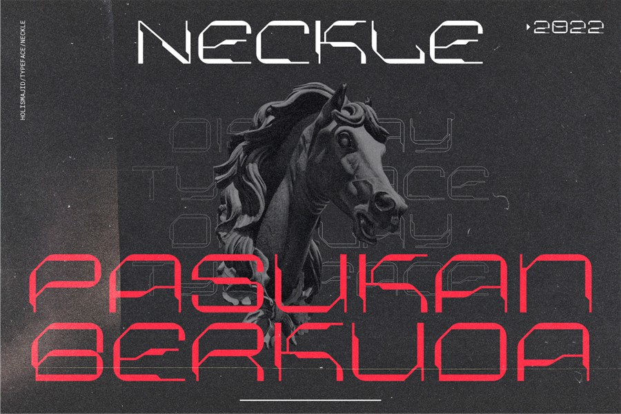 未来科幻人工智能机能机甲先锋硬核科技感PSAI英文字体安装包 Neckle Typeface Tech 设计素材 sucaiwan.com