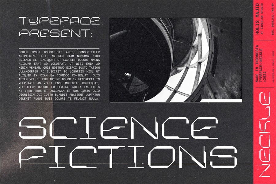 未来科幻人工智能机能机甲先锋硬核科技感PSAI英文字体安装包 Neckle Typeface Tech 设计素材 sucaiwan.com