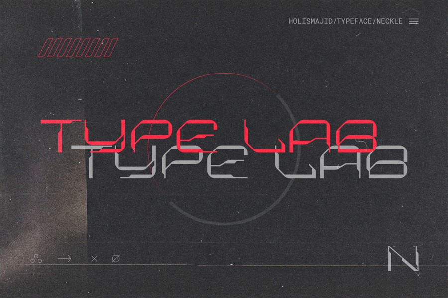 未来科幻人工智能机能机甲先锋硬核科技感PSAI英文字体安装包 Neckle Typeface Tech 设计素材 sucaiwan.com