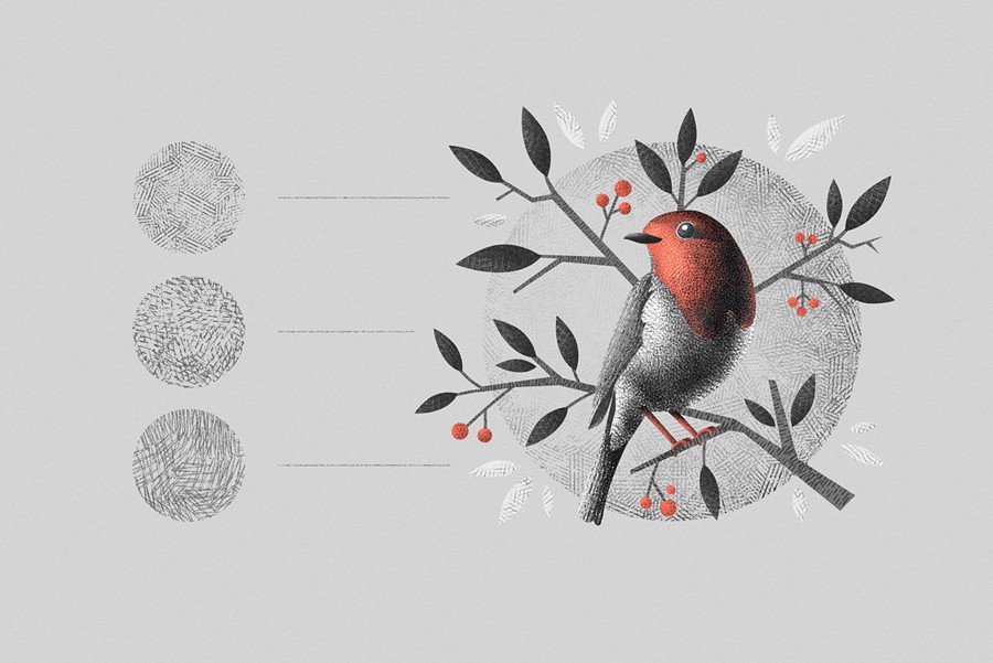 中国风手绘插画绘画线条阴影纹理效果AI矢量笔刷画笔设计素材 Hatch Master Brushes for Illustrator 笔刷资源 sucaiwan.com