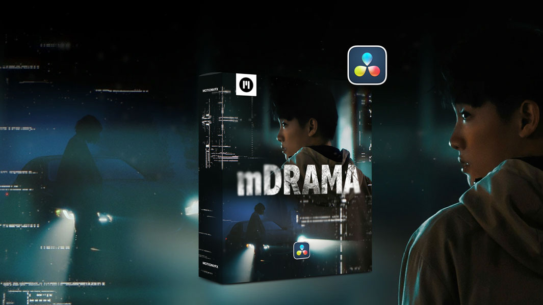 Motionvfx – mDrama 复古高级电影美学紧张氛围撕纸快门玻璃标题排版叠加效果达芬奇预设 插件预设 sucaiwan.com