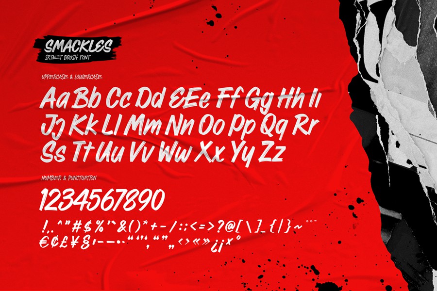 时尚涂鸦街头服饰杂志海报设计手写英文字体安装包 Smackles – Street Brush Font 设计素材 sucaiwan.com