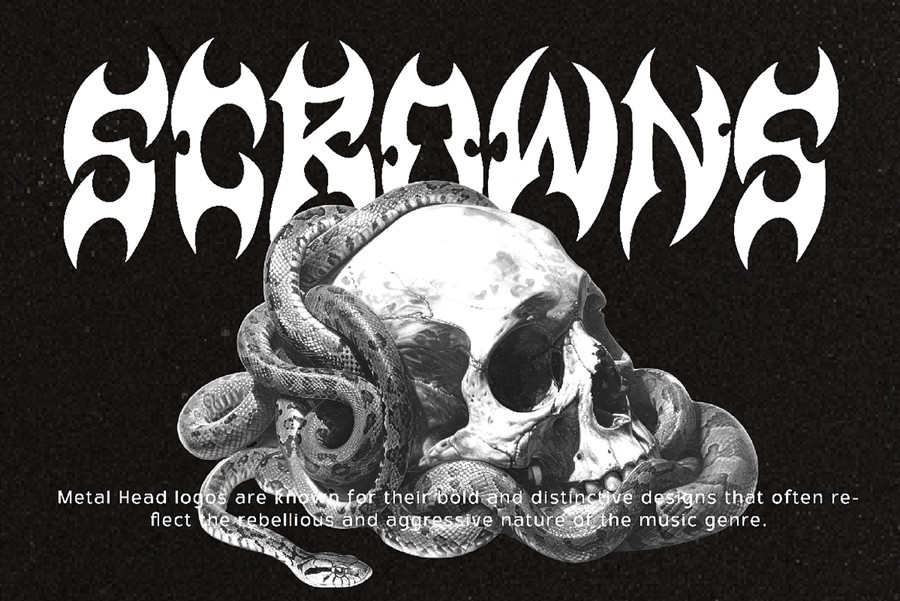 恐怖万圣节主题地下小众海报服装标志设计装饰英文字体安装包 Rexover – Crossover Hardcore Font 设计素材 sucaiwan.com