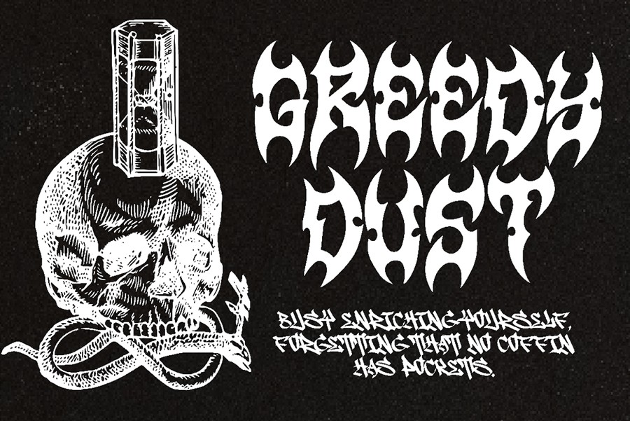 恐怖万圣节主题地下小众海报服装标志设计装饰英文字体安装包 Rexover – Crossover Hardcore Font 设计素材 sucaiwan.com