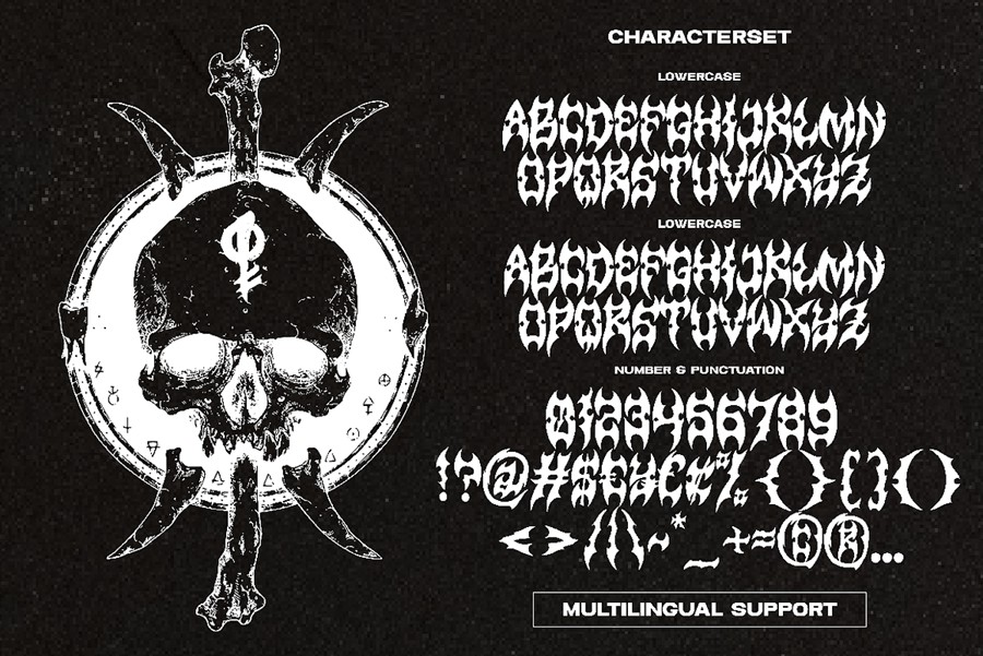 恐怖万圣节主题地下小众海报服装标志设计装饰英文字体安装包 Rexover – Crossover Hardcore Font 设计素材 sucaiwan.com