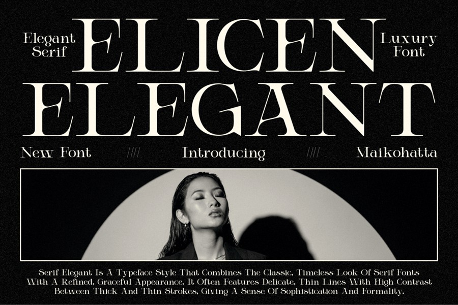 时尚优雅品牌杂志徽标设计衬线英文字体安装包 Elicen – Elegant Serif Font 设计素材 sucaiwan.com