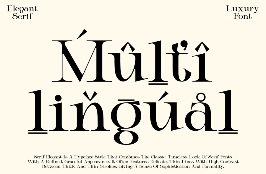 时尚优雅品牌杂志徽标设计衬线英文字体安装包 Elicen – Elegant Serif Font 设计素材 sucaiwan.com