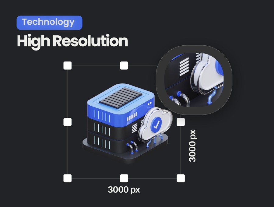 15款高级互联网技术数字货币云存储3D插图图标Icons设计Blender/PNG格式素材 Technology 3D Illustration 图标素材 sucaiwan.com