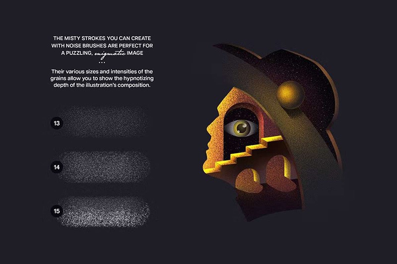 Procreate噪点颗粒笔刷，提升插画质感！ , sucaiwan.com