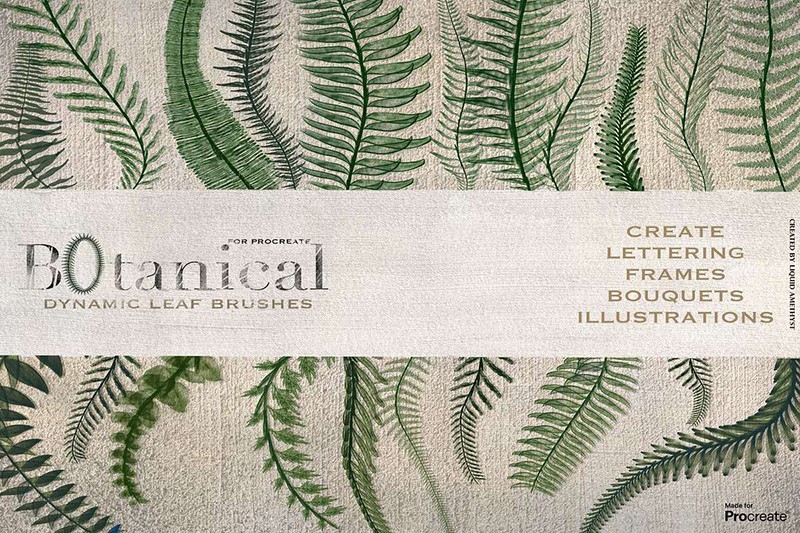 Procreate植物绿植动态笔刷+水彩画布 , sucaiwan.com