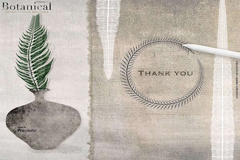 Procreate植物绿植动态笔刷+水彩画布 , sucaiwan.com