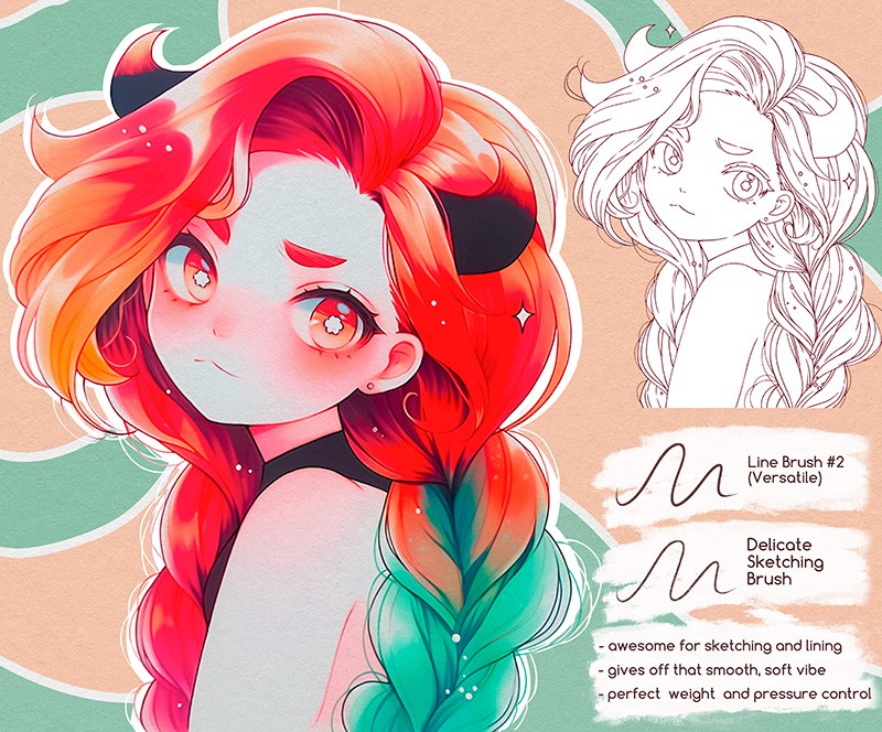 Procreate动漫勾线速涂神器！ , sucaiwan.com