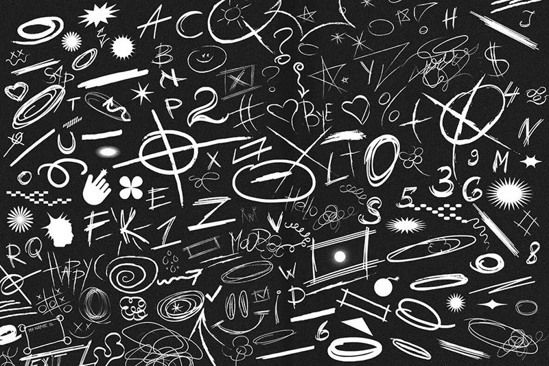 150+高清手绘涂鸦线条PNG素材 , sucaiwan.com