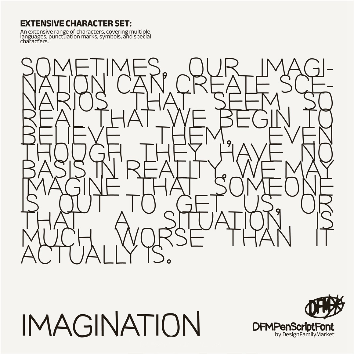 英文字体：复古Y2K涂鸦手写手绘logo排版装饰字体 DFM Pen Script Font – Hand-Drawn Linear Doodle Font 设计素材 sucaiwan.com