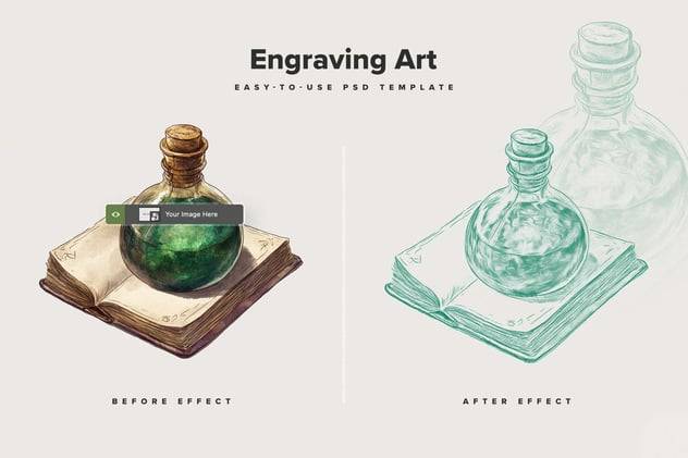 复古半色调颗粒纹理照片效果PS滤镜样机素材 Engraving Art Photo Effect 插件预设 sucaiwan.com