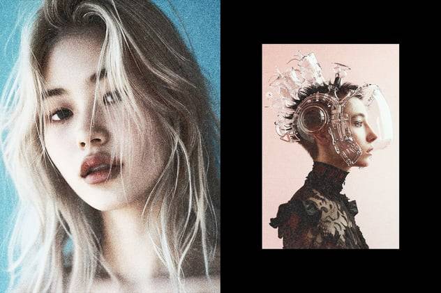 故障颗粒燥点复印打印照片效果PS特效滤镜样机 Colored Bad Print Photo Effect 插件预设 sucaiwan.com