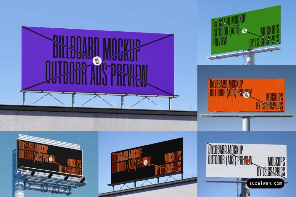 23款国外高级逼真户外广告牌大牌海报设计PS贴图样机模板素材 Billboards Mockups 样机素材 第1张-素材湾丨精选海外优质设计素材资源 23款国外高级逼真户外广告牌大牌海报设计PS贴图样机模板素材 Billboards Mockups 样机素材 sucaiwan.com