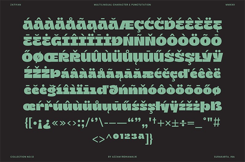 Zatiyan粗线逆反差英文字体 , sucaiwan.com