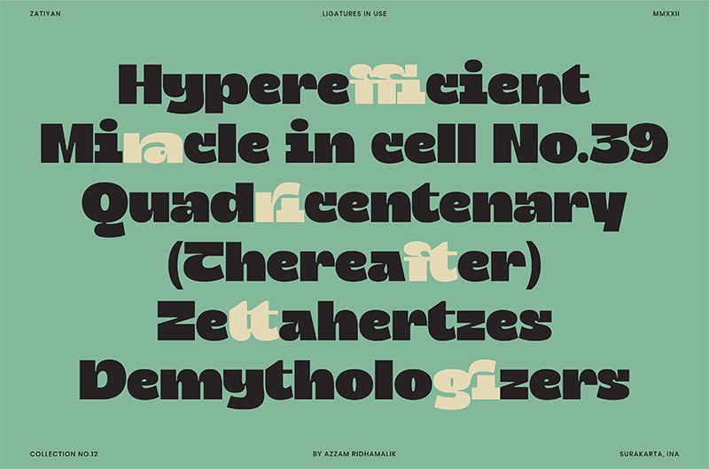 Zatiyan粗线逆反差英文字体 , sucaiwan.com