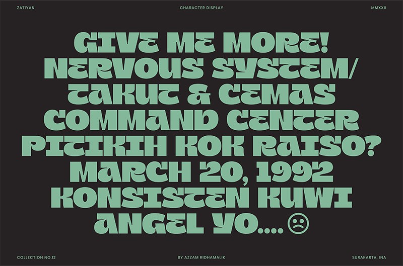 Zatiyan粗线逆反差英文字体 , sucaiwan.com