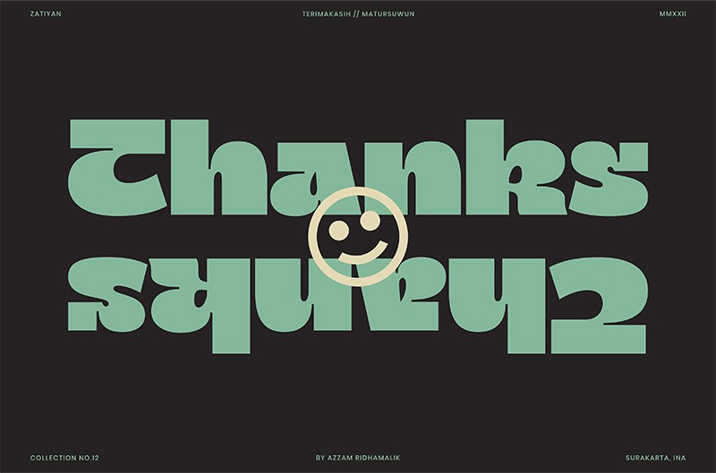 Zatiyan粗线逆反差英文字体 , sucaiwan.com